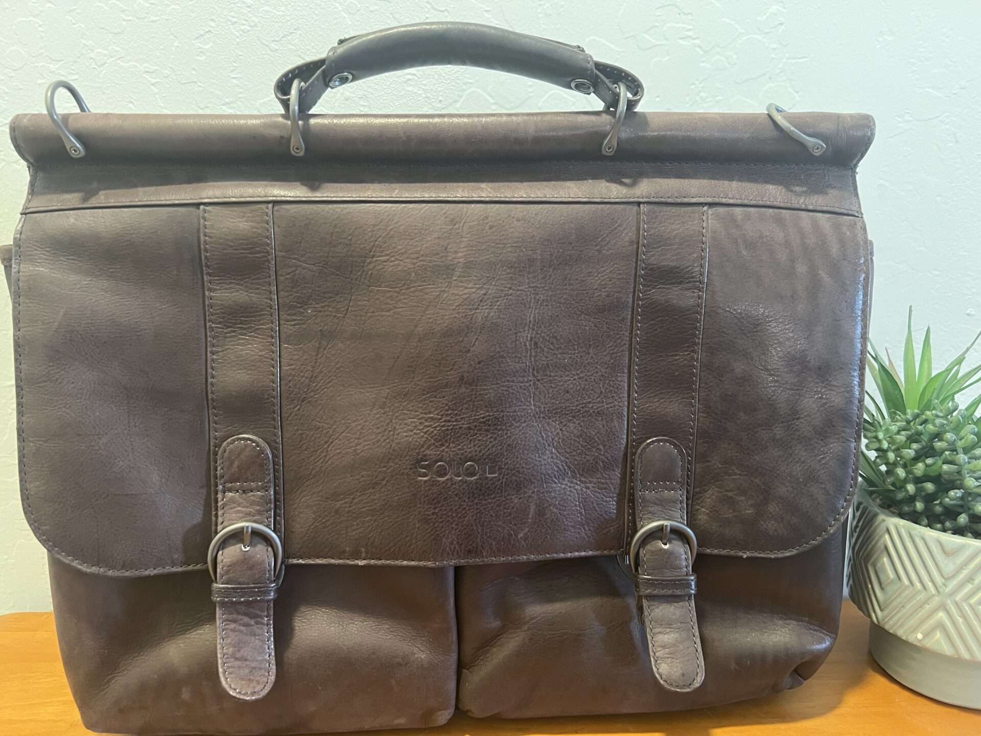 Solo Executive Leather Briefcase, Espresso