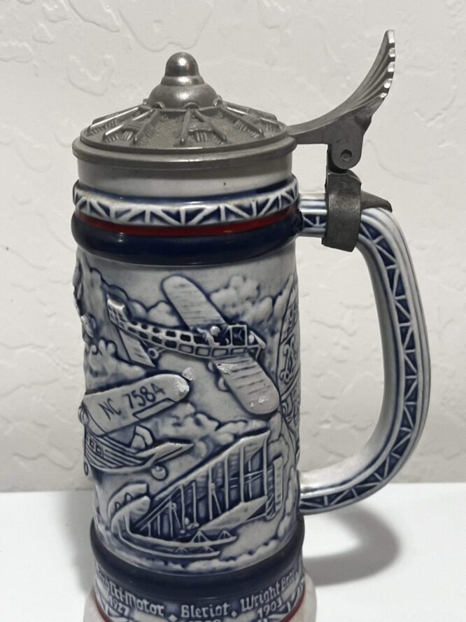 Avon 1981 Flying Aircraft Airplane Ceramic Beer Stein Ceramarte Brazil - Image 2