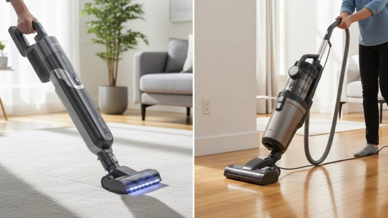 Comparison of cordless vacuum and corded vacuum in modern home cleaning